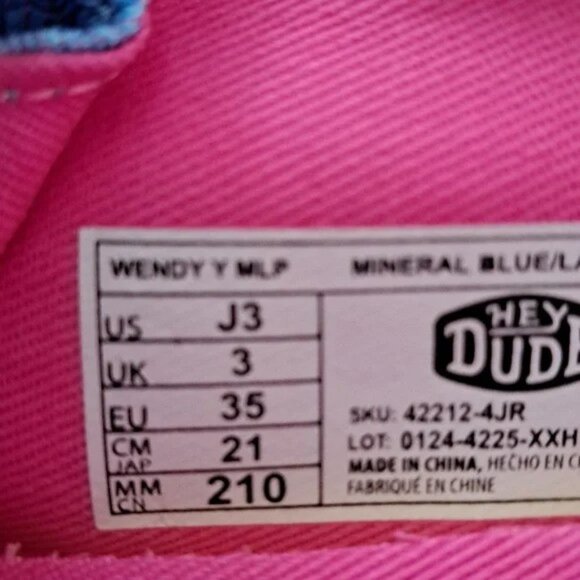 Hey Dude Wendy Youth My Little Pony Mineral - Size: J3 - Picture 9 of 9